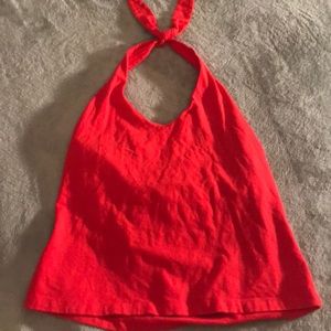 Red halter top